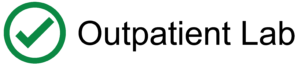Outpatient lab with green checkmark