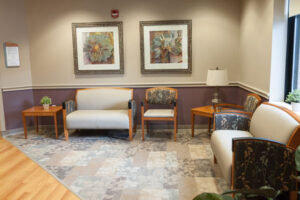 welcoming skilled nursing rehab waiting room